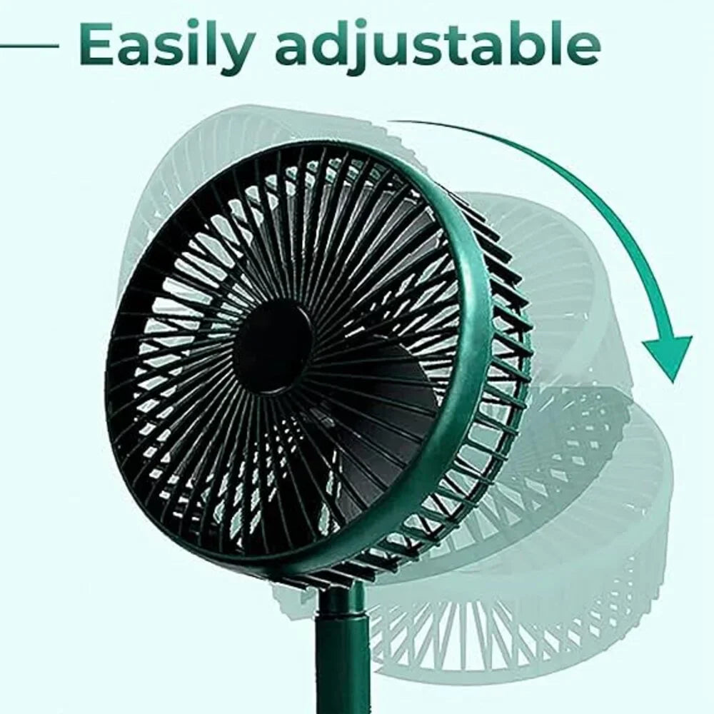Telescopic Folding Fan – Rechargeable Portable Desk Fan with Mobile Stand