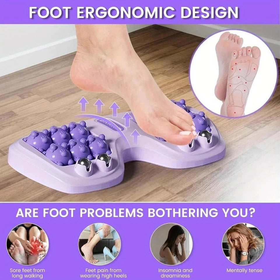 Foot Massager Roller – Home Leg & Foot Acupressure Bead Massager, Plantar Fasciitis Relief Roller, Heel Pain & Arch Support Reflexology Tool, Trigger Point Muscle Relaxation & Yoga Therapy Massager