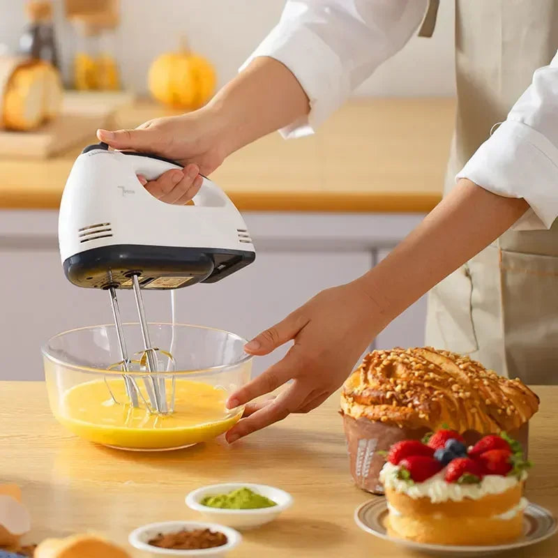 7-Speed Electric Hand Mixer & Egg Beater – Multifunctional Handheld Kitchen Mixer with Stainless Steel Whisk, Portable Blender for Cake, Cream, Dough, Cookies & Baking (Scarlett Mini Mixer)
