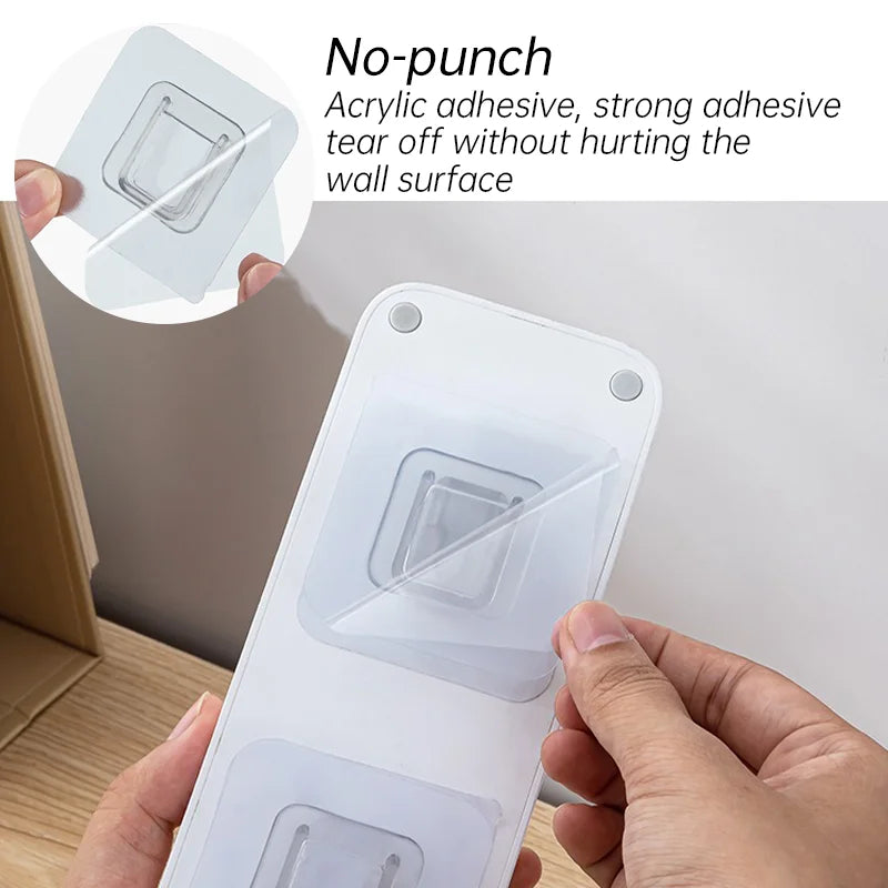 Set of 5 AB Sticker Wall Hooks Transparent, Double Sided Self Adhesive Buckle Hooks, Strong Suction Cup Traceless Waterproof Sticky Hooks, Multipurpose Wall Storage Holder for Kitchen Bathroom Home