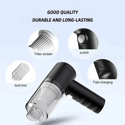 Portable Wireless Car Vacuum Cleaner – 3-In-1 Cordless Mini Vacuum & Blower