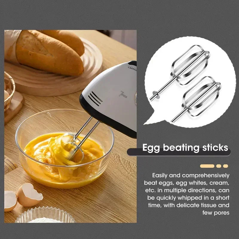 7-Speed Electric Hand Mixer & Egg Beater – Multifunctional Handheld Kitchen Mixer with Stainless Steel Whisk, Portable Blender for Cake, Cream, Dough, Cookies & Baking (Scarlett Mini Mixer)