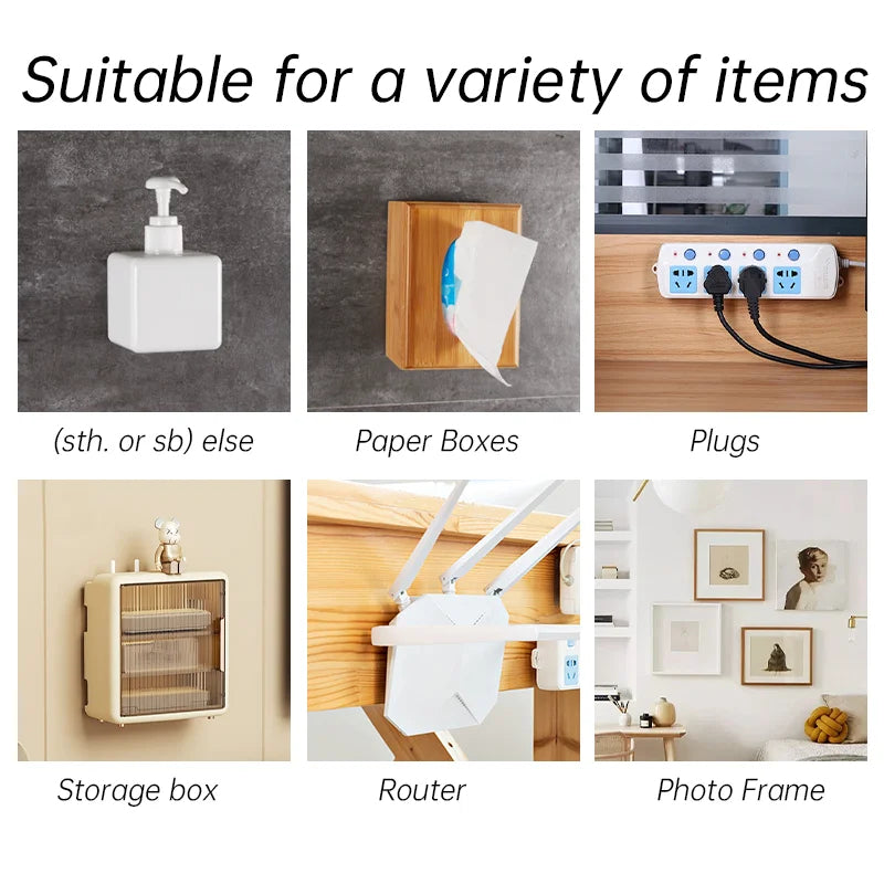 Set of 5 AB Sticker Wall Hooks Transparent, Double Sided Self Adhesive Buckle Hooks, Strong Suction Cup Traceless Waterproof Sticky Hooks, Multipurpose Wall Storage Holder for Kitchen Bathroom Home