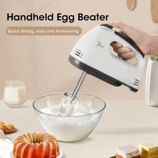 7-Speed Electric Hand Mixer & Egg Beater – Multifunctional Handheld Kitchen Mixer with Stainless Steel Whisk, Portable Blender for Cake, Cream, Dough, Cookies & Baking (Scarlett Mini Mixer)