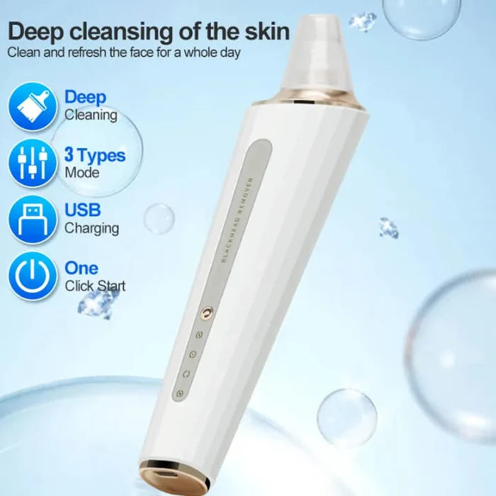 Rechargeable Facial Pore Cleaner & Blackhead Remover Vacuum | Pore Suction Device Kit for Deep Skin Cleaning & Blackhead Removal Beauty Tool (Charging Version)