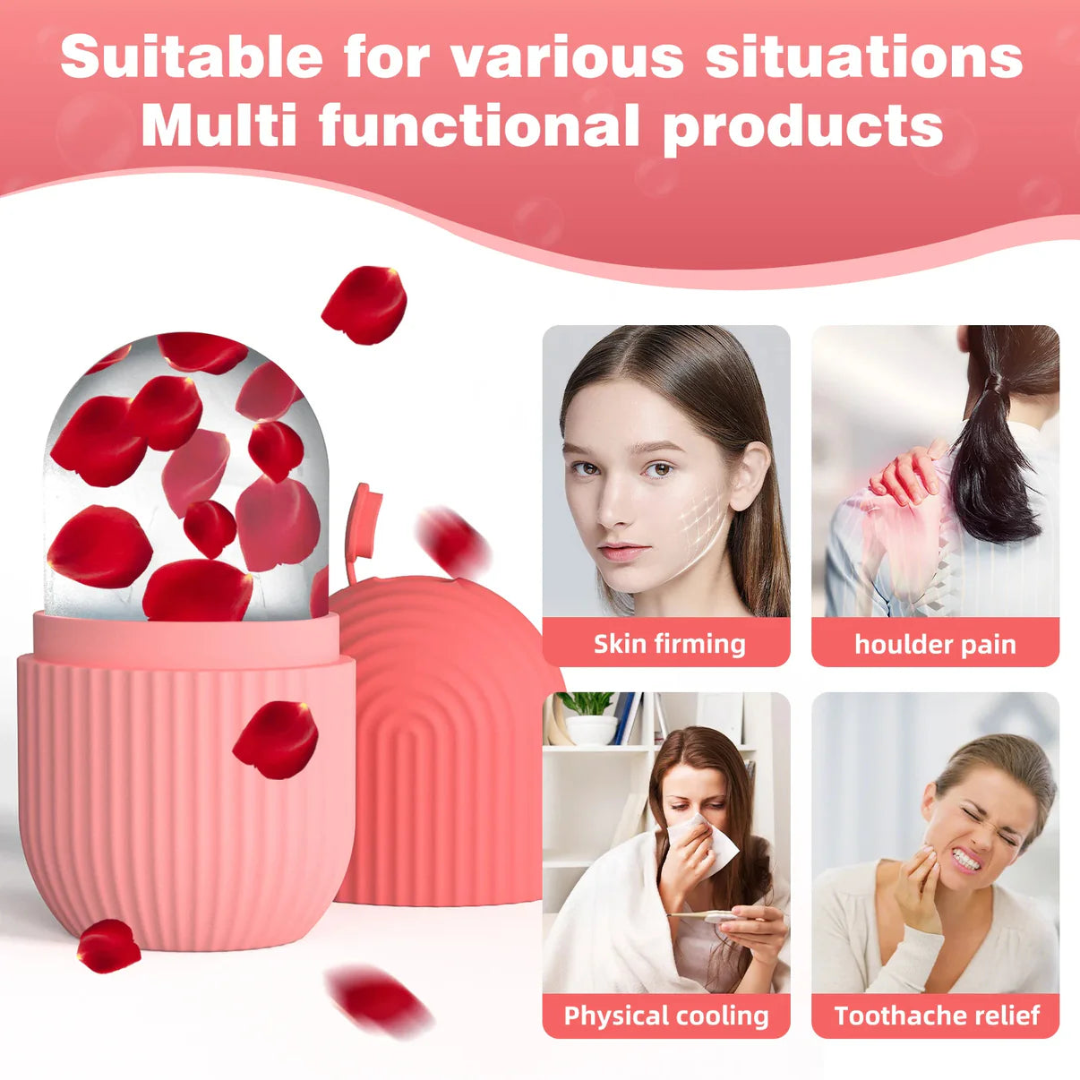 Beauty & Self Care Kit – Facial Massager, Ice Roller & Scalp Massager Set