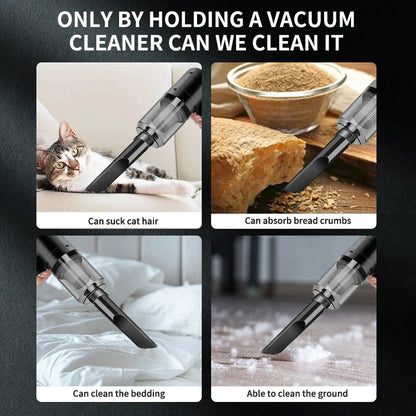 Portable Wireless Car Vacuum Cleaner – 3-In-1 Cordless Mini Vacuum & Blower