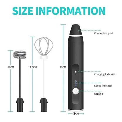 USB Rechargeable Milk Frother & Egg Beater – Portable Coffee Foam Maker & Mini Mixer