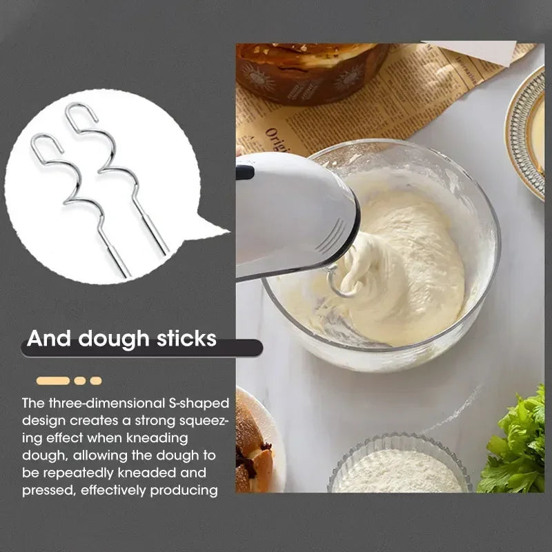7-Speed Electric Hand Mixer & Egg Beater – Multifunctional Handheld Kitchen Mixer with Stainless Steel Whisk, Portable Blender for Cake, Cream, Dough, Cookies & Baking (Scarlett Mini Mixer)