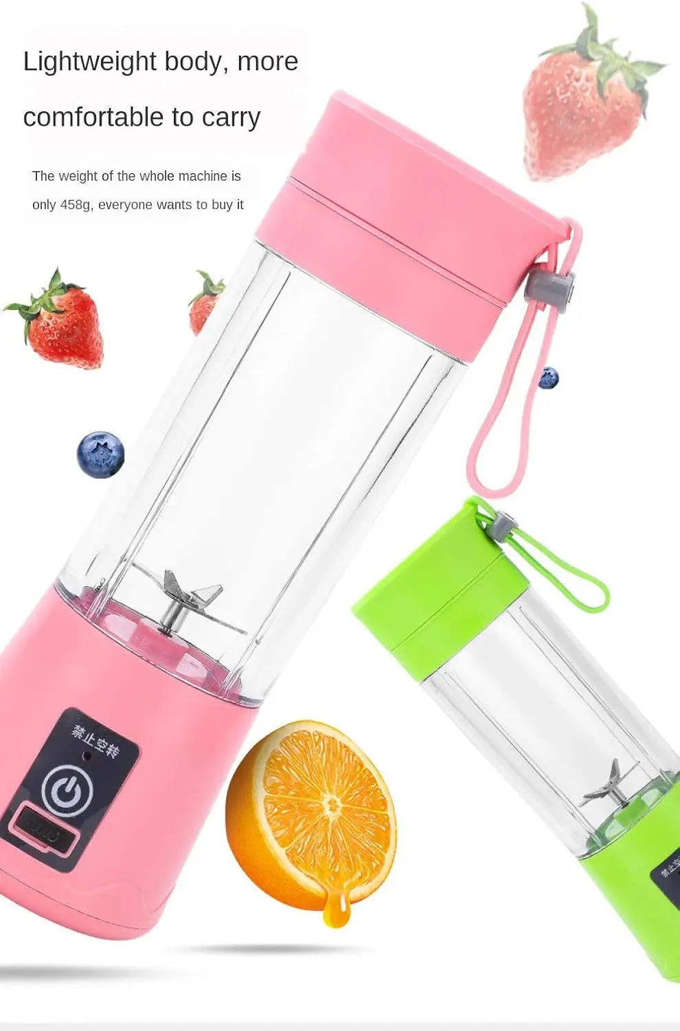USB Rechargeable Mini Juicer Blender 380ml – Portable Electric Smoothie & Juice Maker, 6-Blade Personal Blender for Fruits, Milkshake & Travel Use