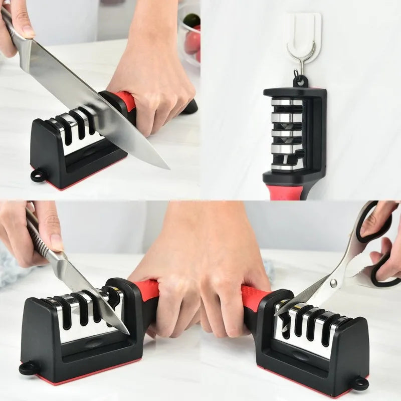Kitchen Essentials Kit – Oil Spray Bottle, Speedy Chopper, Knife Sharpener & Egg Beater Set