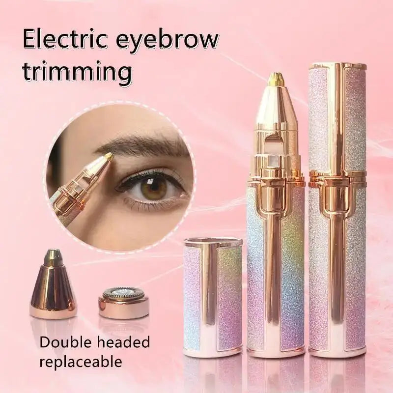 2-In-1 Rechargeable Eyebrow Trimmer & Facial Hair Remover