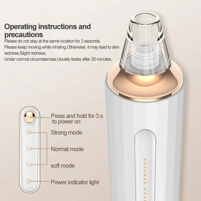 Rechargeable Facial Pore Cleaner & Blackhead Remover Vacuum | Pore Suction Device Kit for Deep Skin Cleaning & Blackhead Removal Beauty Tool (Charging Version)