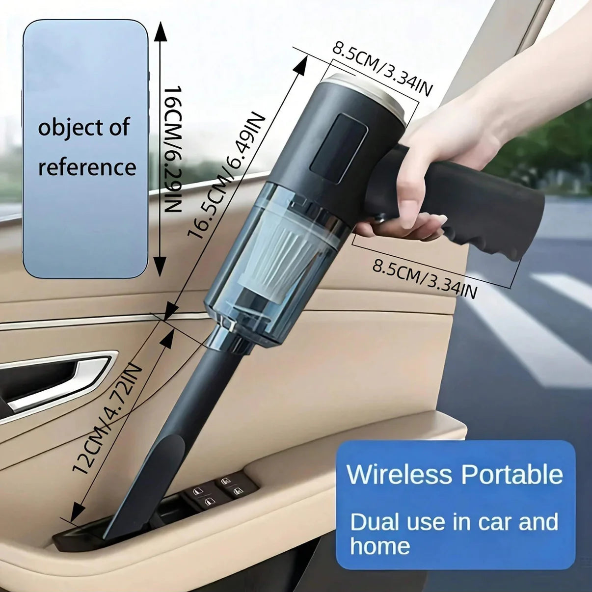Portable Wireless Car Vacuum Cleaner – 3-In-1 Cordless Mini Vacuum & Blower