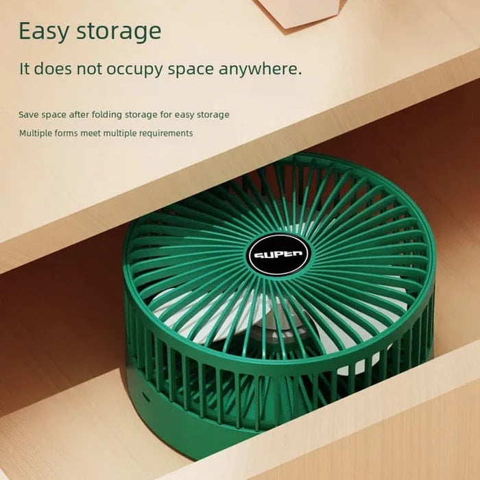 Telescopic Folding Fan | Mini Portable Electric Desk Fan | Rechargeable Adjustable Table Fan | Silent Personal Cooling Fan with Mobile Stand | Multifunction Summer Desk Fan for Home & Office