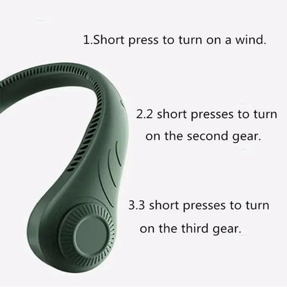 Mini Neck Mounted Bladeless Fan – Rechargeable Hands-Free Personal Cooling Fan
