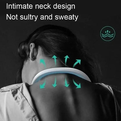 Mini Neck Mounted Bladeless Fan – Rechargeable Hands-Free Personal Cooling Fan