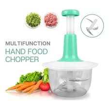 1.5L Manual Push Chopper Vegetable Cutter – Hand Press Food Chopper, Garlic Crusher, Meat Grinder, Fruit & Vegetable Slicer, Kitchen Handy Multifunction Salad Maker