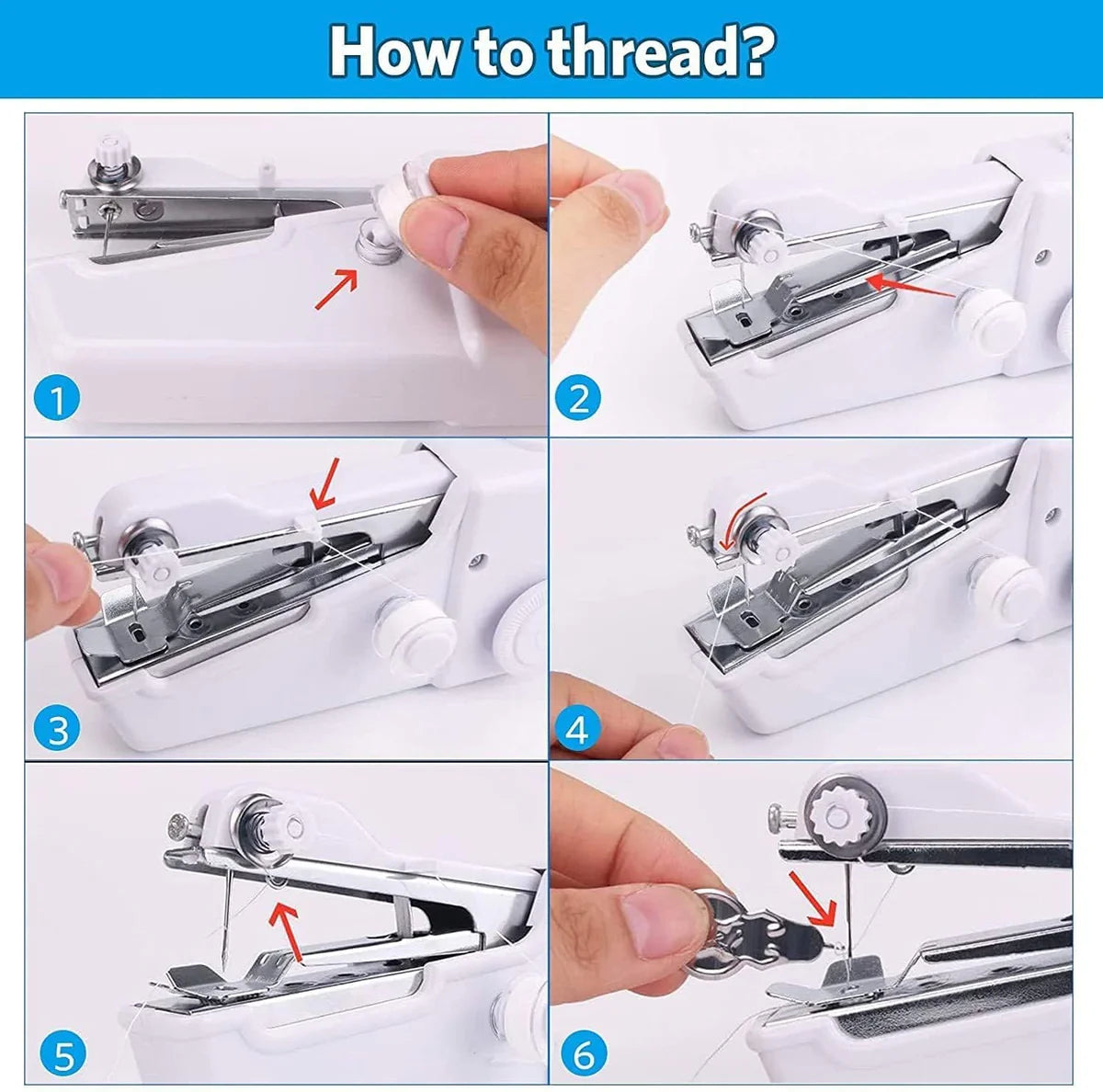 Handheld Sewing Machine, Portable Handy Stitch Machine, Mini Needle Cordless Clothes Fabric Sewing Machine, Stapler Sewing Machine, Portable Sewing Machine for Home Tailoring, Handheld Sewing Machine for Beginners