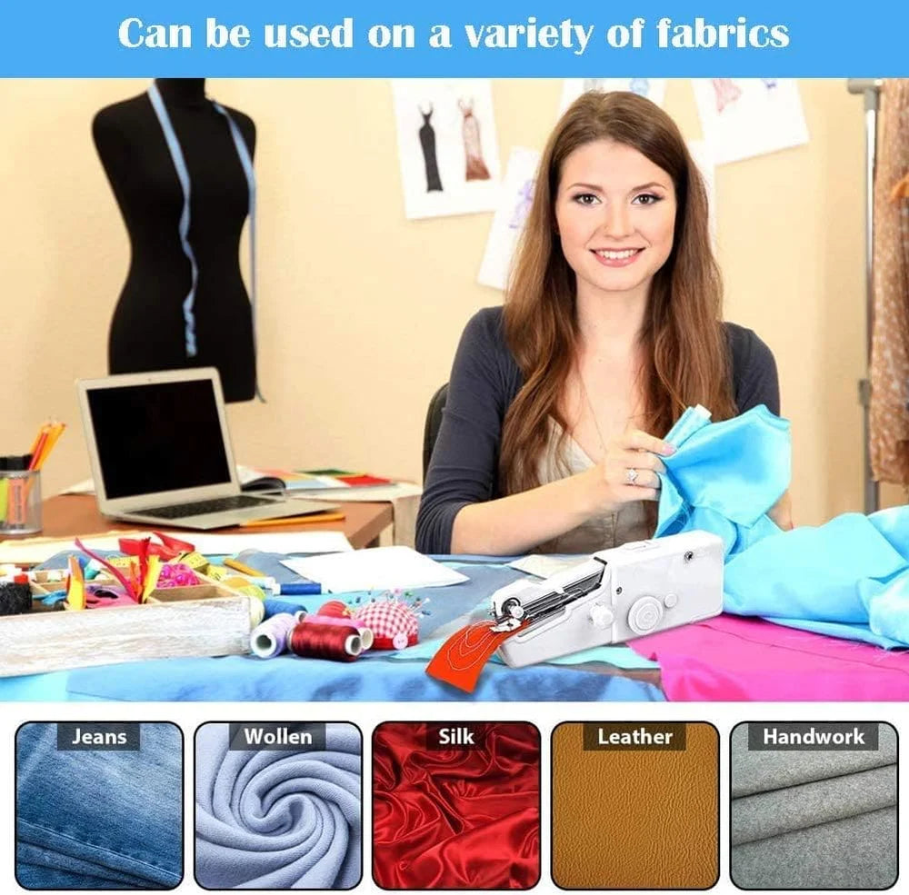 Handheld Sewing Machine, Portable Handy Stitch Machine, Mini Needle Cordless Clothes Fabric Sewing Machine, Stapler Sewing Machine, Portable Sewing Machine for Home Tailoring, Handheld Sewing Machine for Beginners